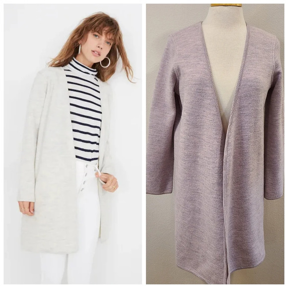 Madewell Lombard Sweater Coat in Heathered Shell Lilac - Picture 1 of 6